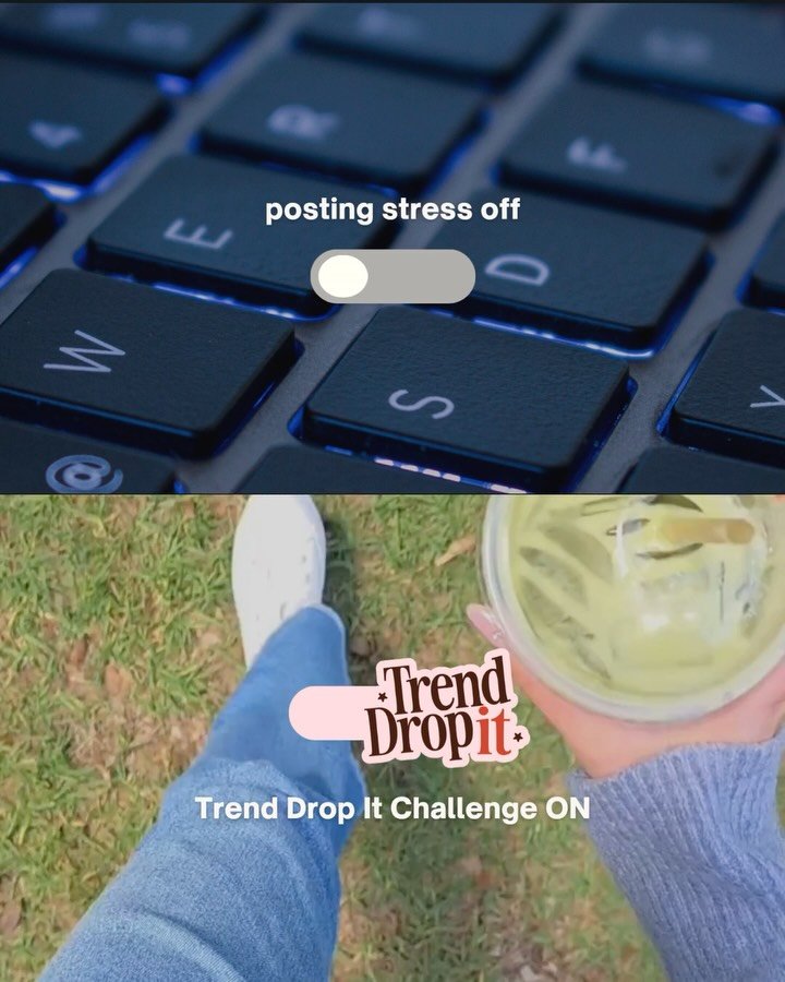 The trends keep coming. You keep saving them. And somehow another week goes by and you&rsquo;re still struggling with posting. 😩⁠
⁠
If that&rsquo;s you, join me at The Trend Drop It Challenge.⁠
Four weeks. 30 minutes, three times a week. One templat
