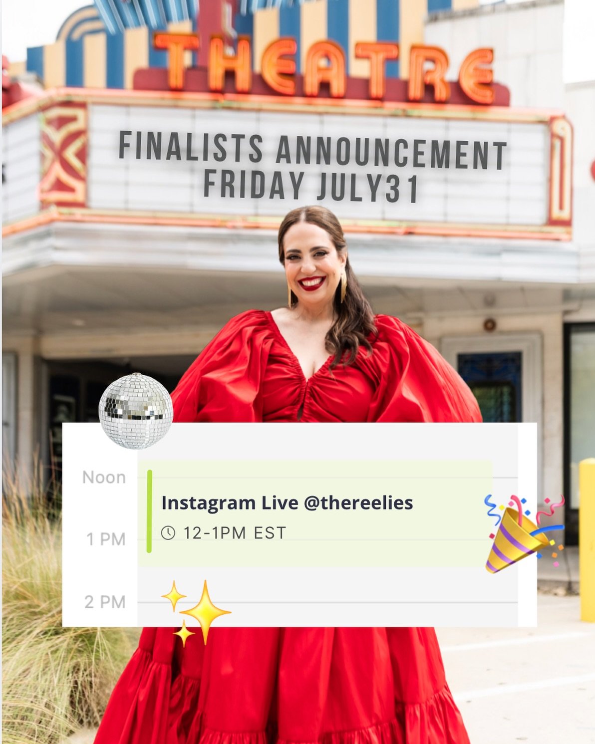 @thereelies finalists will be announced THIS FRIDAY 7/31 at 12PM ET on Instagram LIVE at @thereelies account 🔥✨🪩💅🏻🤫🏆

I will go through every finalist, for the 30 categories one by one. So block the time, eat your lunch while you watch and let&