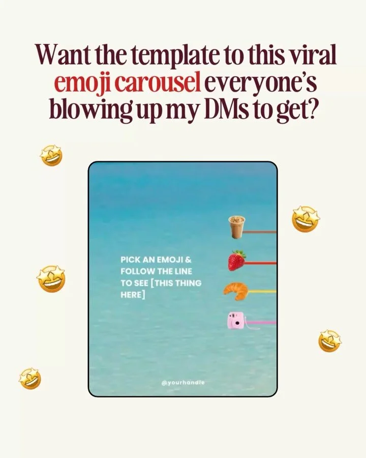 psss&hellip; the Canva template for the viral emoji pick carousel everyone keeps DMing me about is already waiting for you! 
⁠
Comment ✨ DROPS ✨and I&rsquo;ll send you the link to get this carousel and all the latest visual Trends for businesses and 