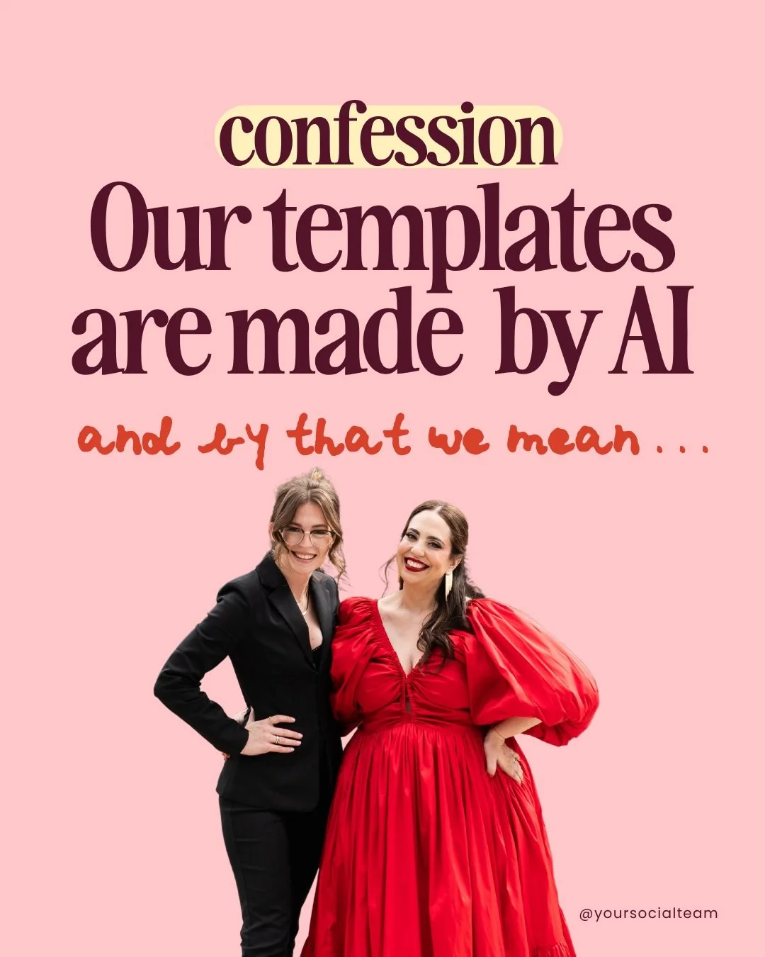 Swipe to hear our full confession 😉 And comment DROPS for the link to get early trends in Canva template form every monday and access all the current ones immediately when you join!⁠
👯&zwj;♀️ > 🤖