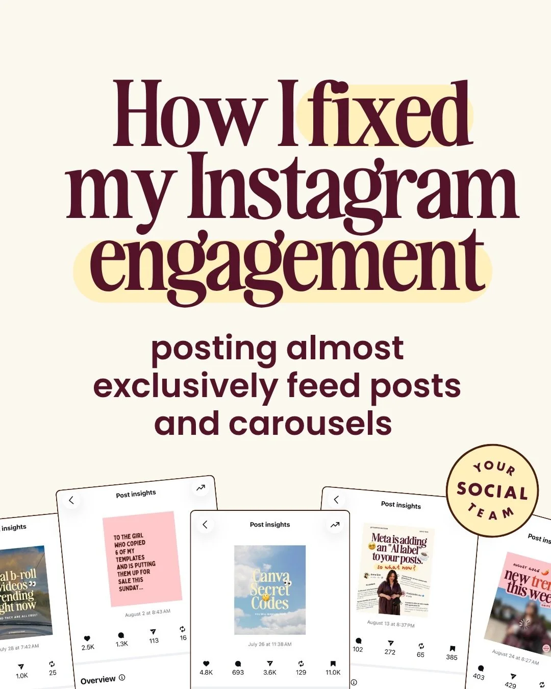 I fixed my engagement so hard since April that I have seen a few consequences&hellip; 

&mdash;> i gained 11k followers (after literally years of breaking even)
&mdash;> our memberships revenue went up 31% 🤯
&mdash;> my templates are even b