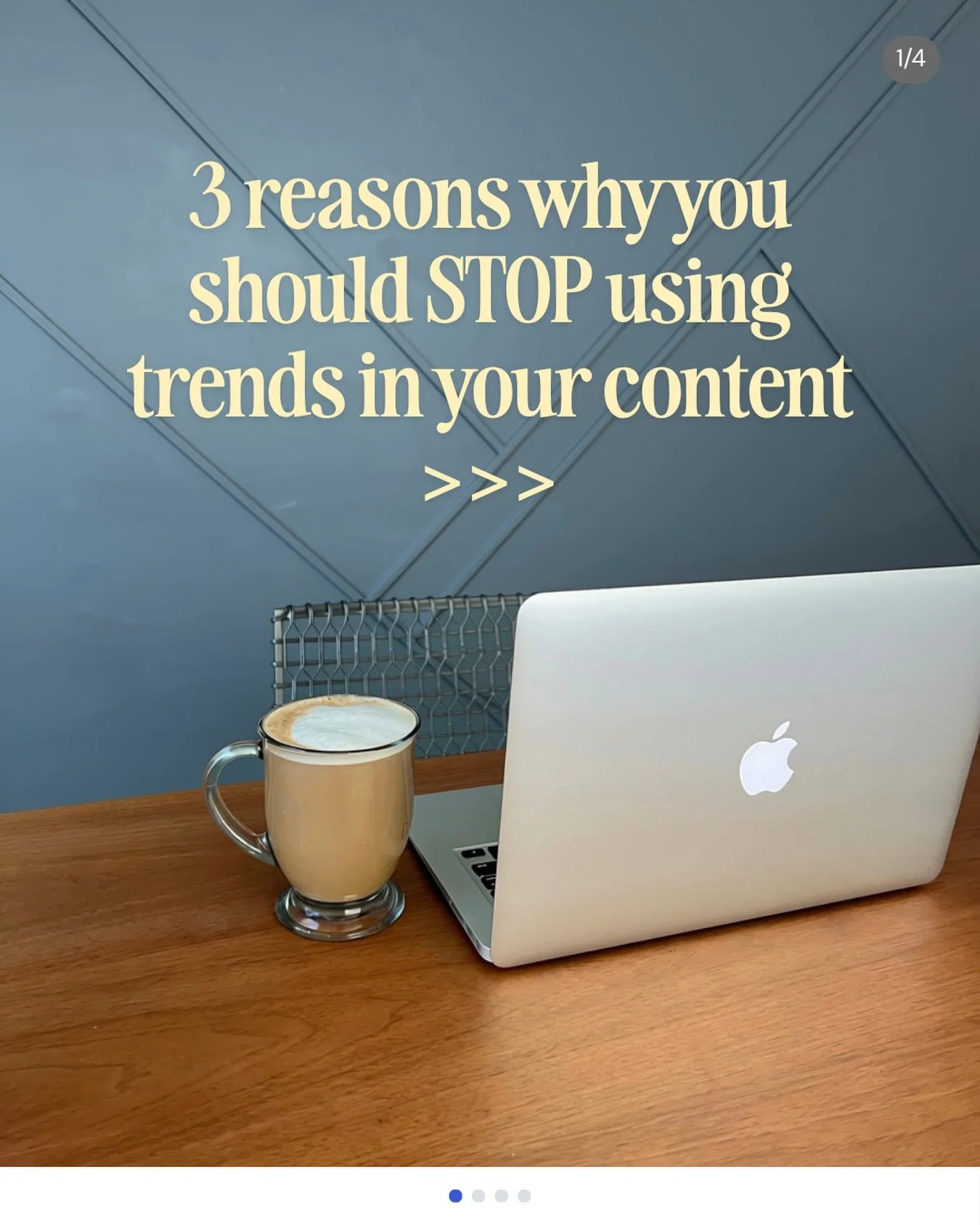 Swipe to see...⁠
⁠
...that there are literally ZERO reasons not to use trends in your content.⁠ 😁
⁠
Of course you don&rsquo;t have to. ⁠
⁠
But...⁠
⁠
👉 trends will grow your engagement -  because your rapport with your audience is a lot better when 