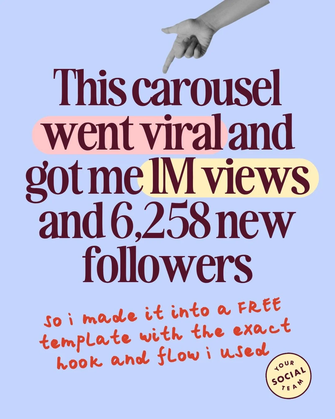 ✨ comment &ldquo;1M&rdquo; to get the free template of my most viral carousels ever!⁠
⁠
one of my recent carousel got me 1M views and 6,287 new followers, and brought in our biggest sales day outside of a launch.⁠
⁠
So I made it into a FREE Template 