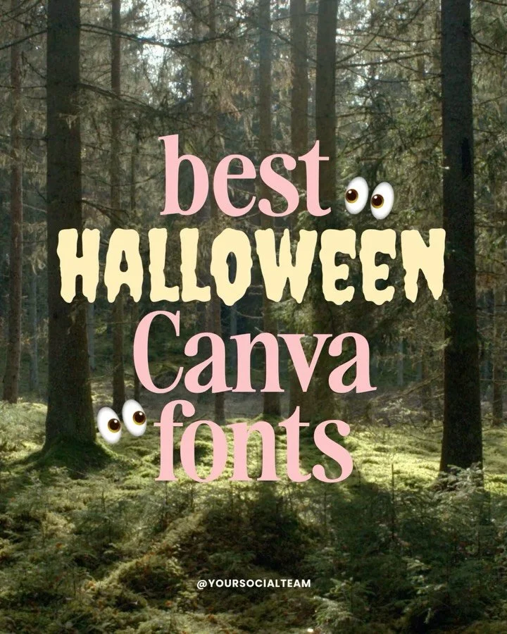 Save these Halloween fonts from Canva, so you can create your halloween content. And... comment &ldquo;DROPS&rdquo; to get new trends every Monday and access the past drops! We just dropped the best Halloween carousel 👻👻👻