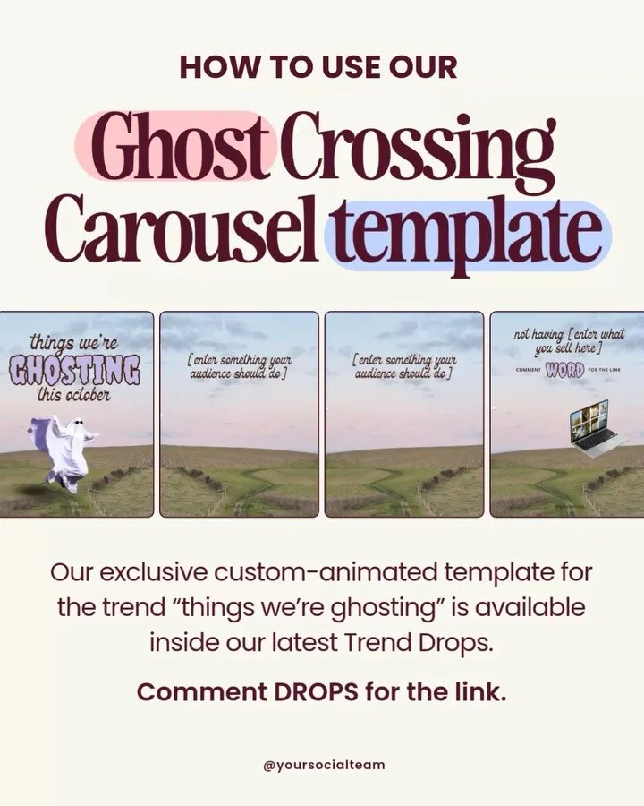 This Carousel template everyone is blowing up my DMs to ask how to create is available inside @_trend_drops and @yourtemplateclub. ⁠
⁠
Here&rsquo;s how you customize our viral Ghost Crossing Carousel template: ⁠
⁠
it&rsquo;s easier than it looks, bec