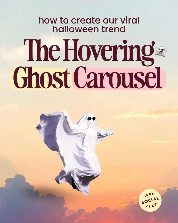 People are loving our exclusive viral Hovering Ghost Carousel that is the perfect post for Halloween week!⁠
⁠
Comment DROPS for the link to join our Canva template membership and grab this carousel!⁠
⁠
Members get new early Instagram trends for the w
