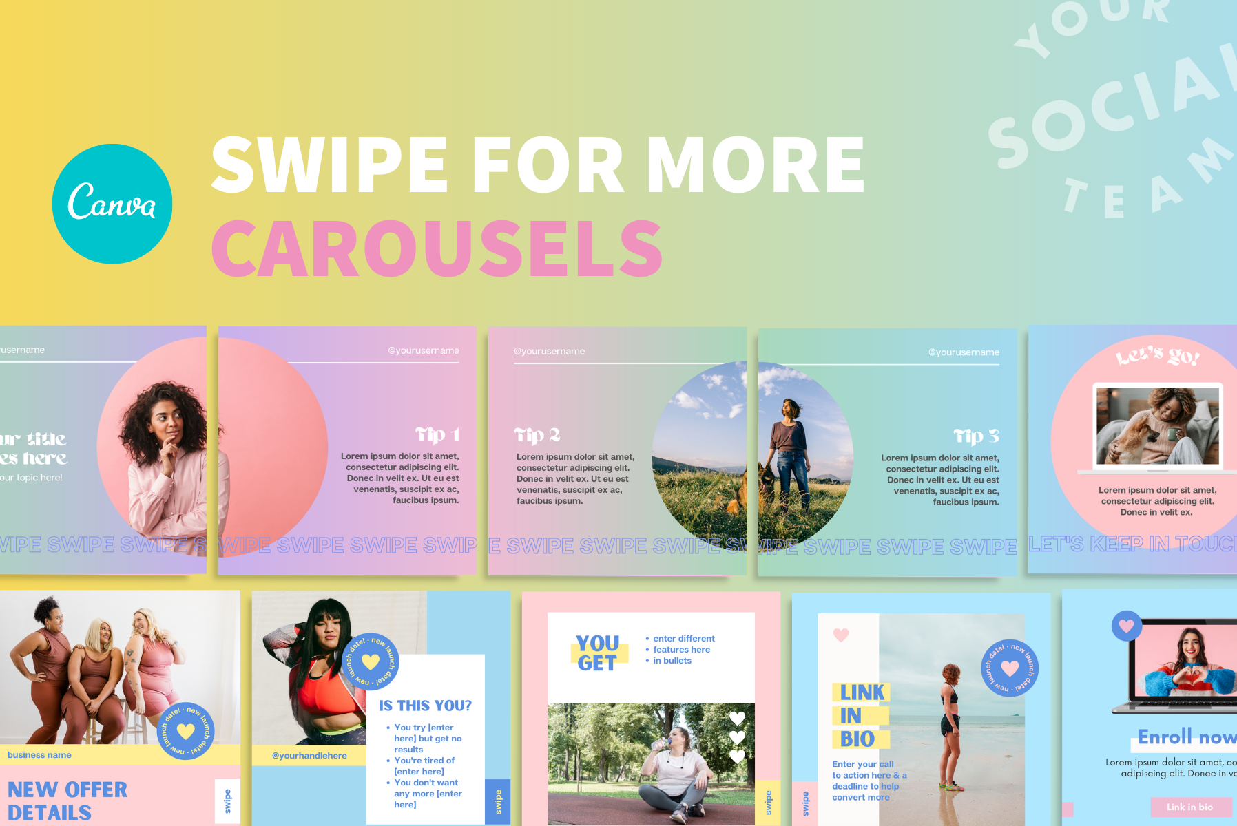 GIF Animation Engagement Pack . Instagram Templates Canva . 