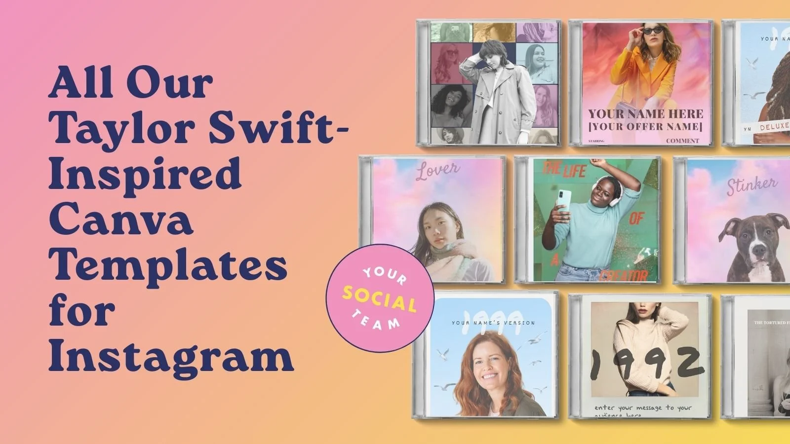 All the Taylor Swift-Inspired Canva Templates for Instagram You’ll Find Inside Your Template Club