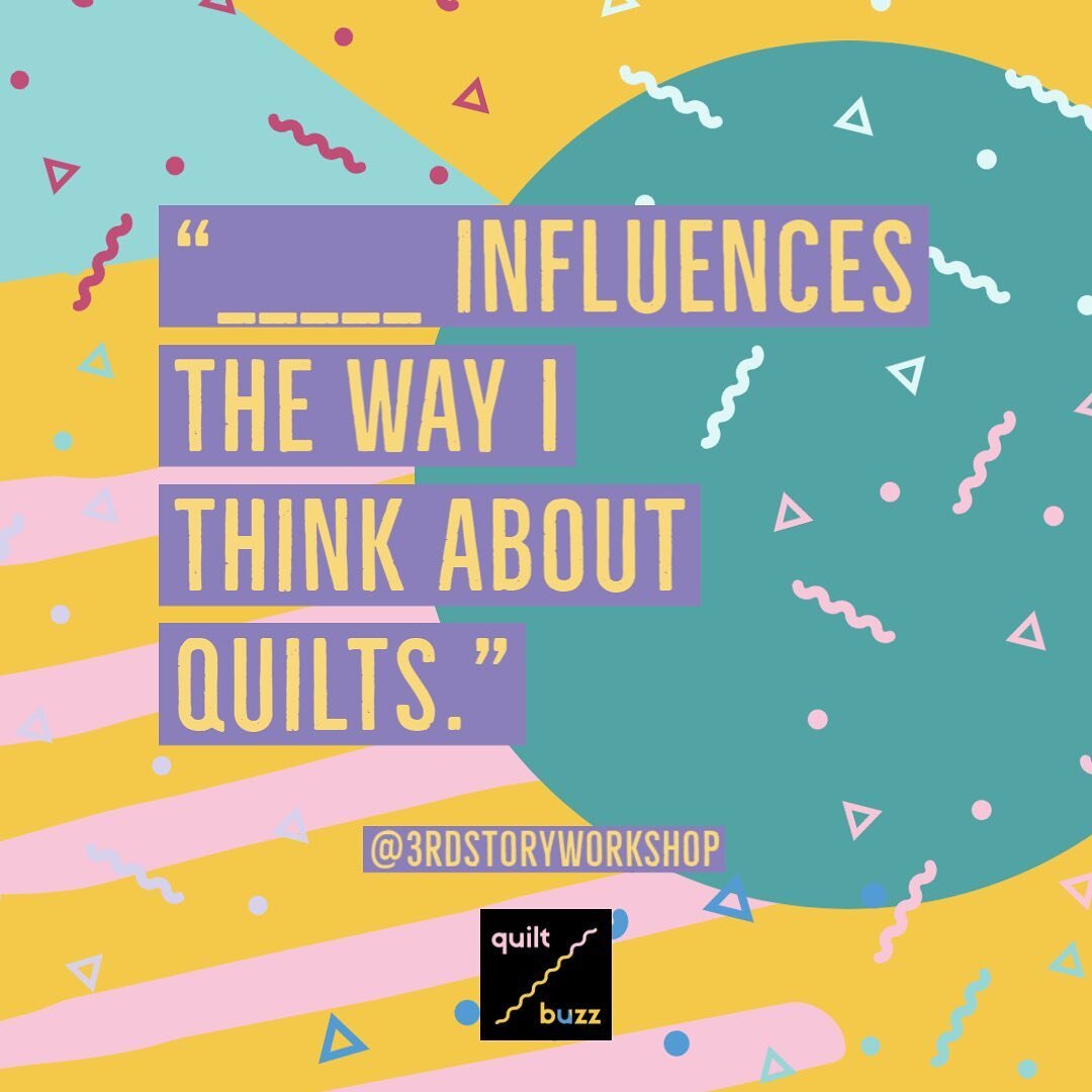 Time for another round of &quot;Know Your Quilter!&quot; What influences the way Andrea of @3rdstoryworkshop thinks about quilts?⁠⠀
⁠⠀
Tune in this Thursday for Episode 013 of @quilt.buzz to find out the answer (and make sure to sign up for our email