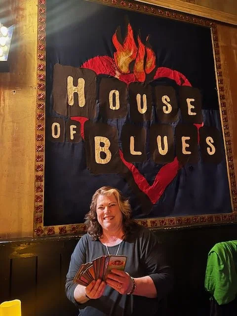Melinda Pajak in the House of Blues giving Tarot Card readings