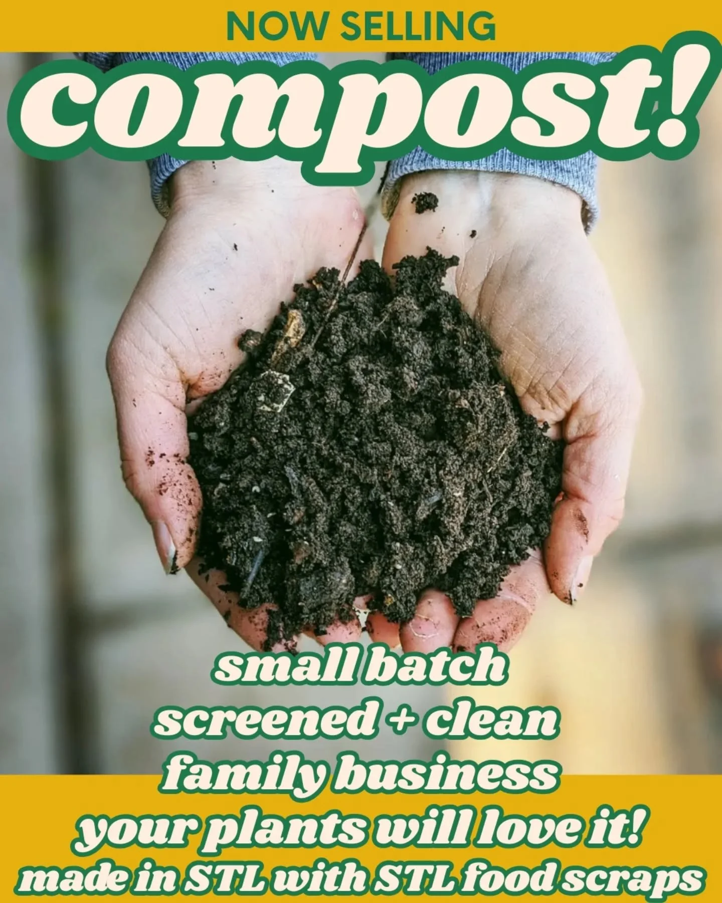 Formerly known as your old food scraps! Our clean compost is made small batch, processed and screened right here at New Earth Farm in STL! 

Compost is an amendment; think of it as a probiotic for your soil. It adds great nutrients, but more importan