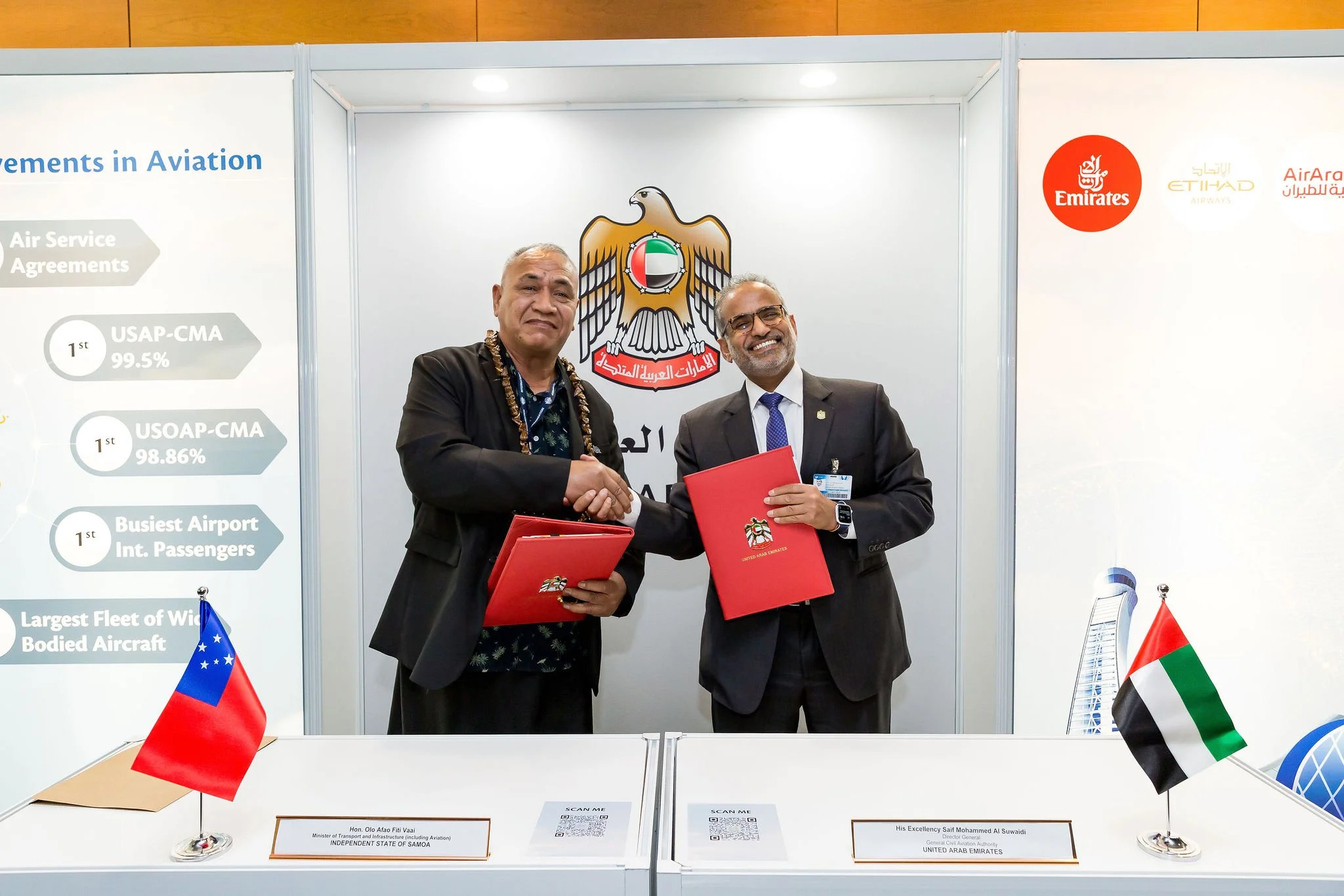 Samoa and United Arab Emirates ink air and code share deal