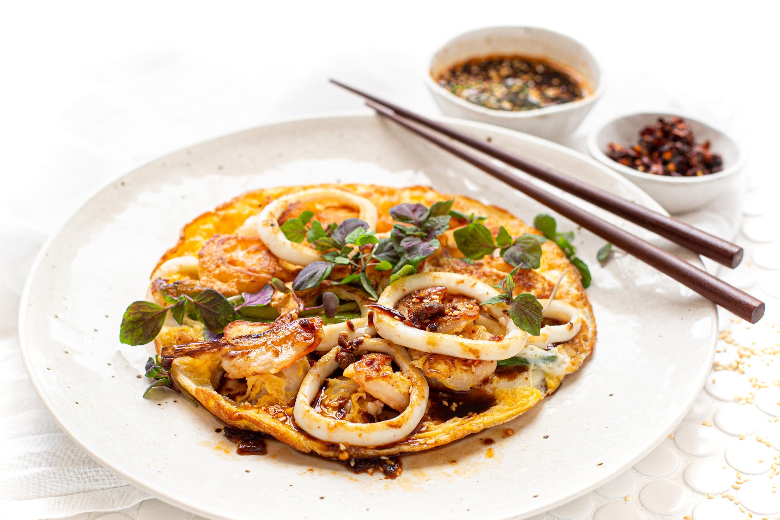 Korean Seafood Pancake with Spicy Sesame Dipping Sauce — Angelakis Bros
