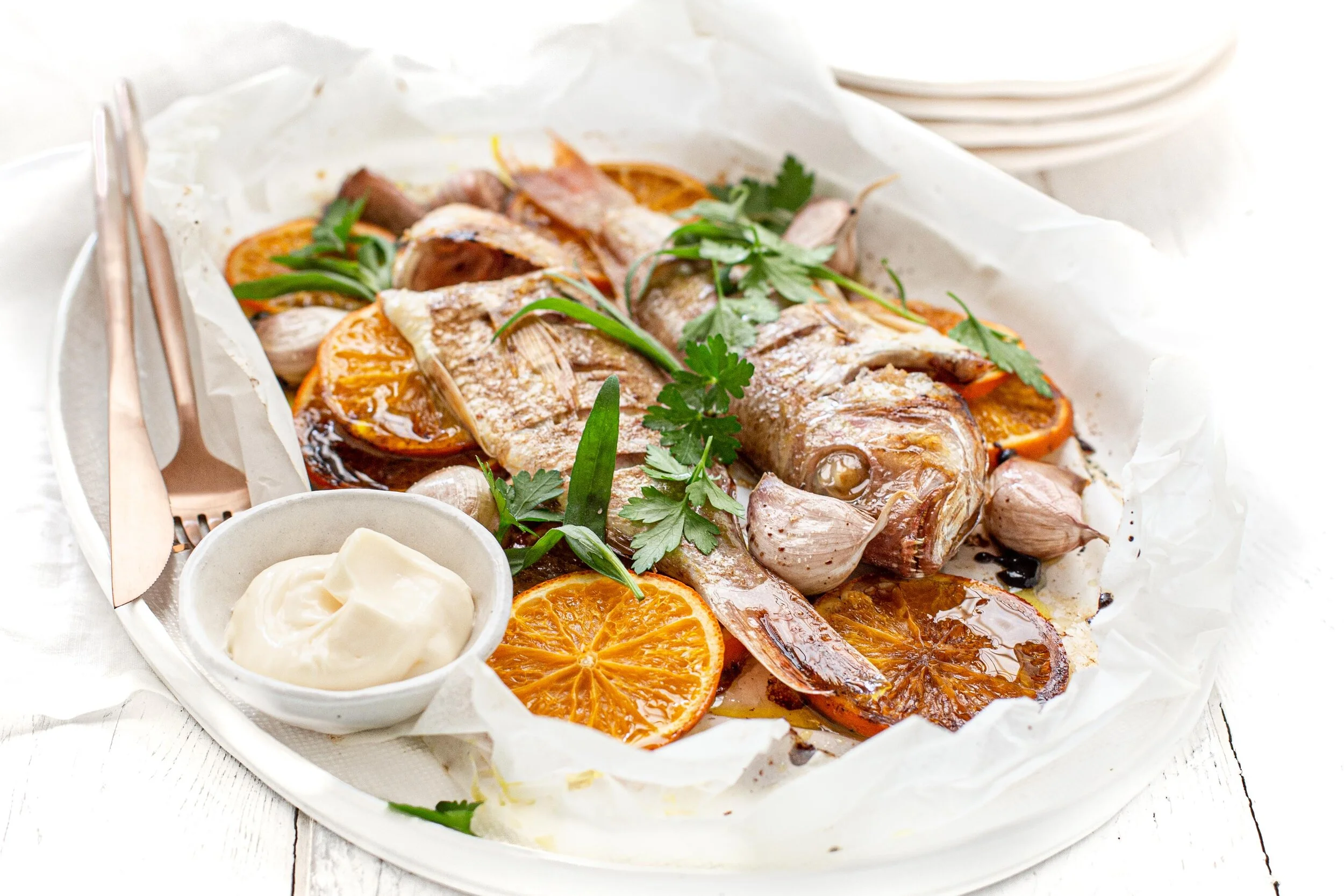 Threadfin Bream with Orange, Balsamic & Garlic — Angelakis Bros