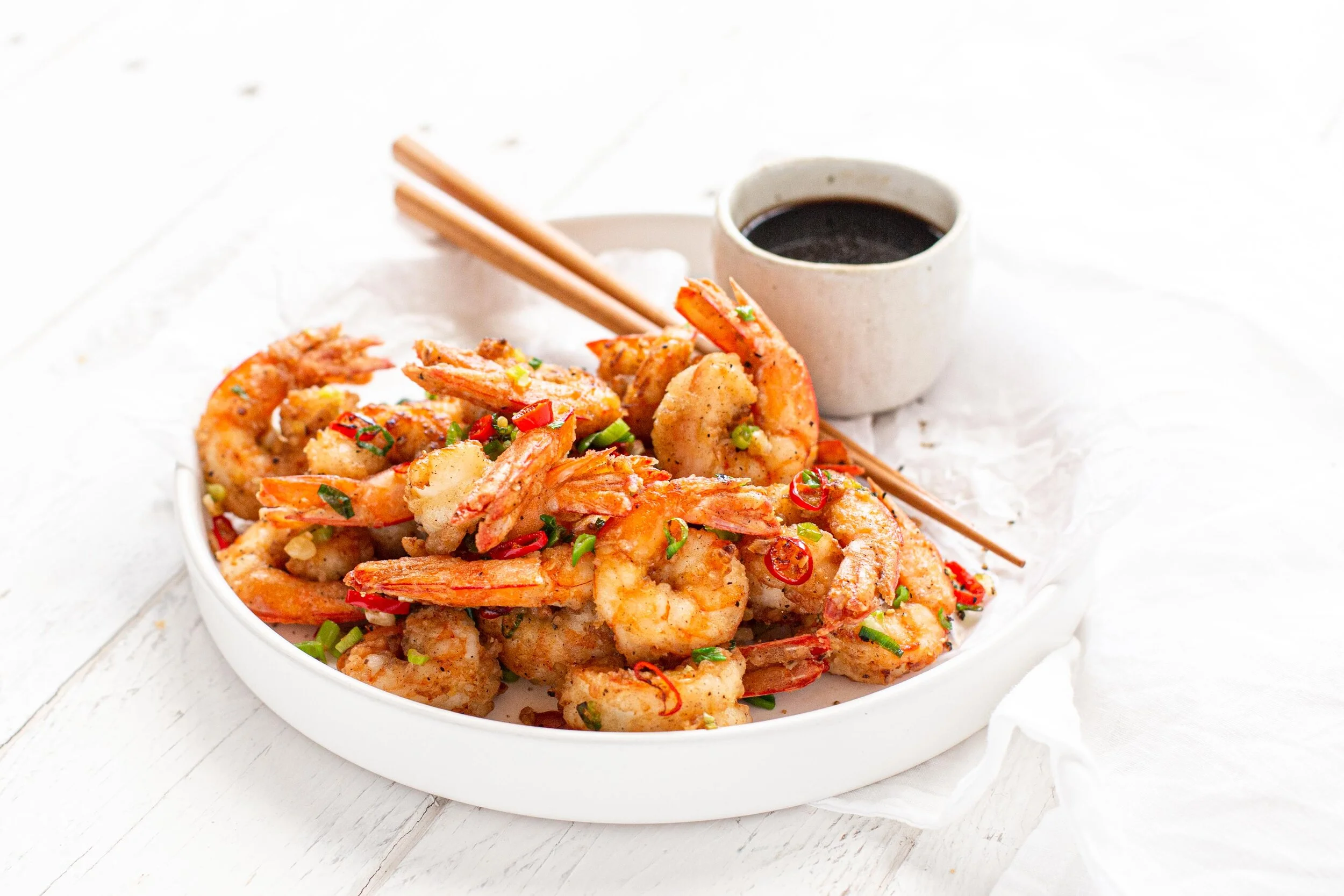 Salt & Pepper Prawns with Chilli & Shallot — Angelakis Bros