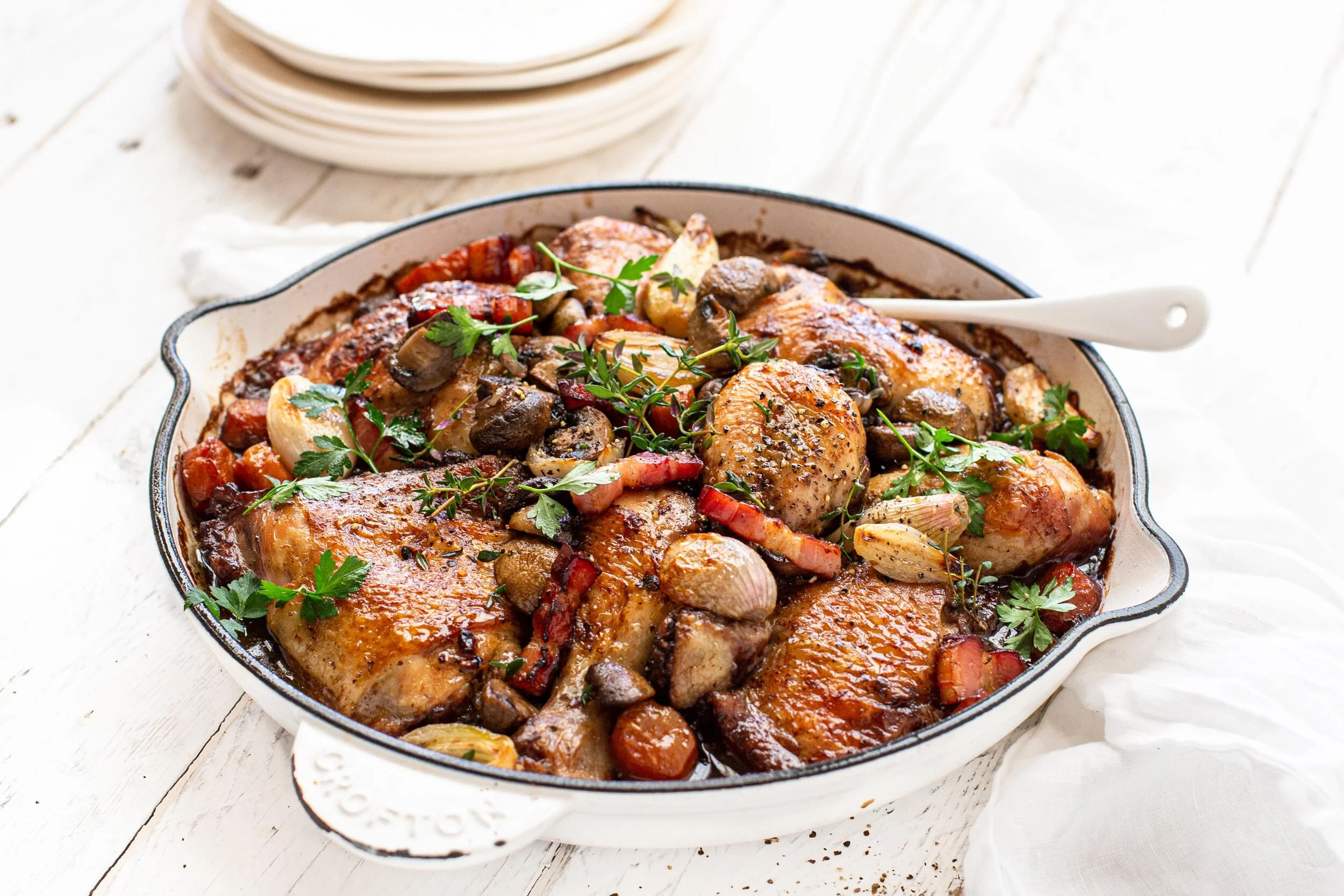 Coq Au Vin Chicken in Red Wine Casserole — Angelakis Bros