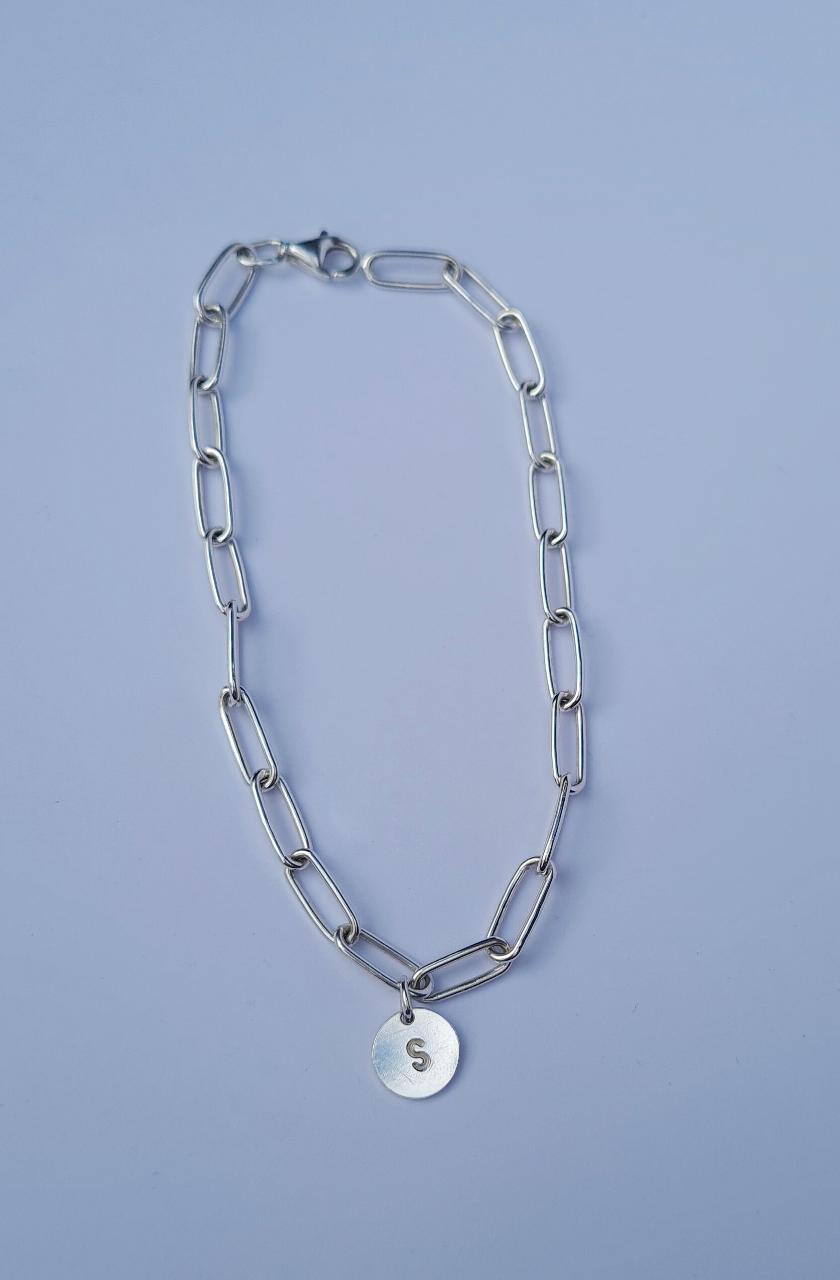 Classic chain personalised bracelet - white.jpeg