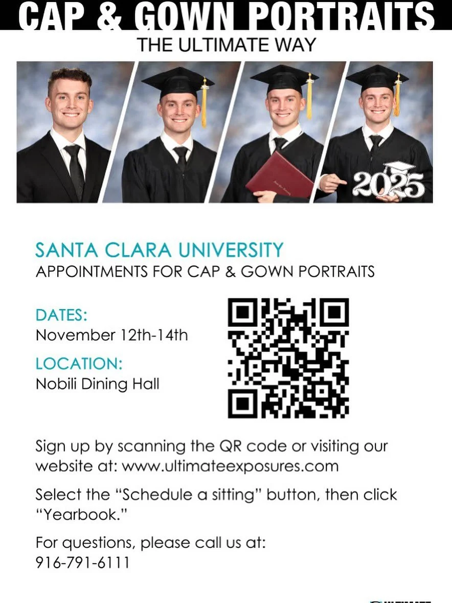 Seniors, sign up for your cap &amp; gown portraits now! Limited spots open, schedule your sitting as soon as possible 📸🎓

https://booking.ultimateexposures.com/start/2000688

#scuredwood #santaclarauniversity #seniors #portraits