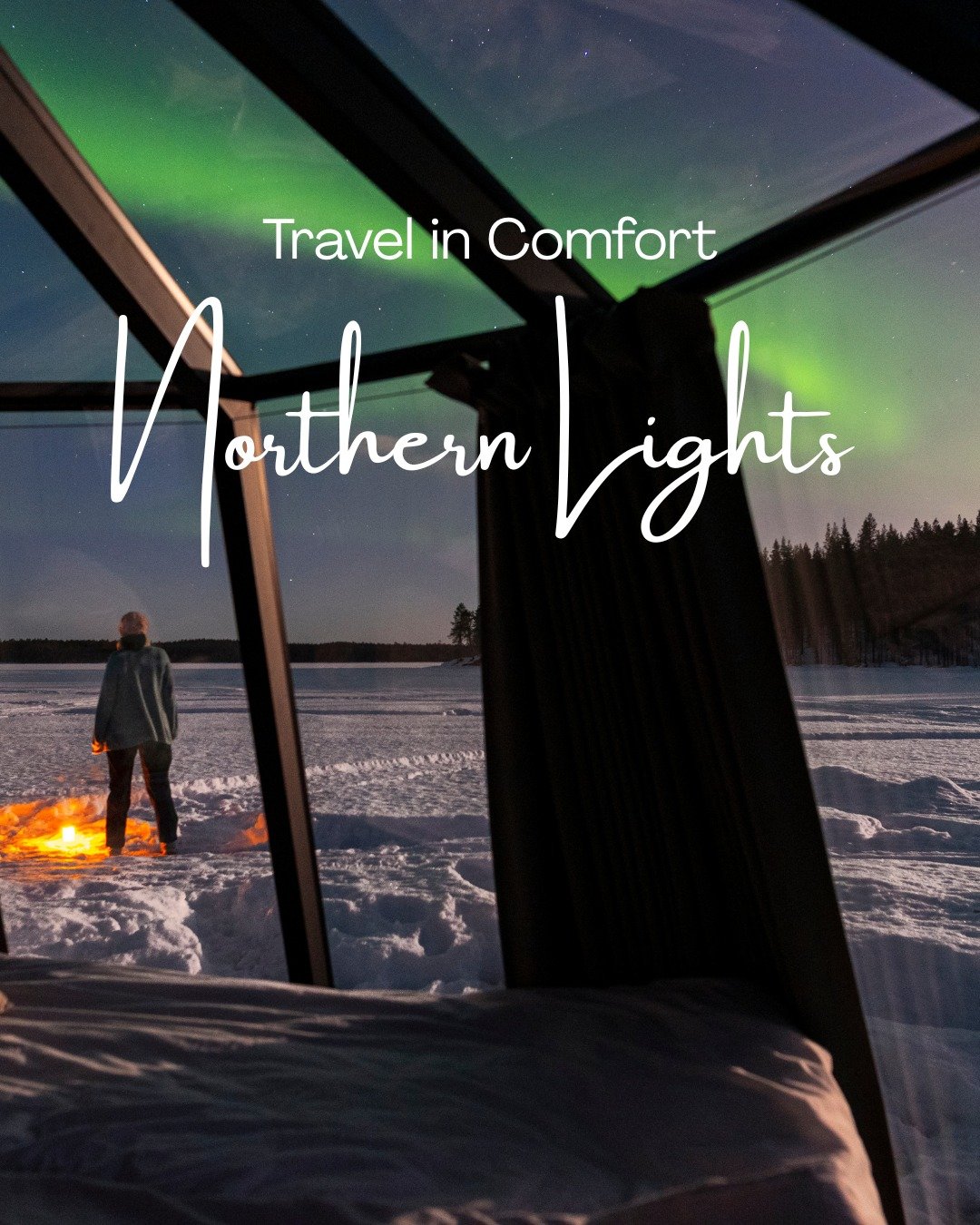 You don&rsquo;t have to rough it to see the Northern Lights.⁣
Think luxury igloos with glass ceilings, cozy lodges with private saunas, and hot tubs under a starry Arctic sky. ❄⁣
⁣
There&rsquo;s a dreamy way to do this&mdash;and I&rsquo;ll help you f