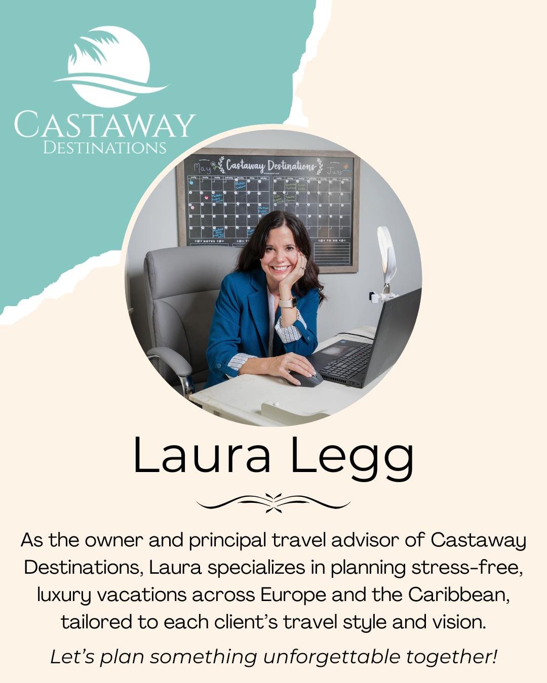 Hi, I&rsquo;m Laura&mdash;founder of Castaway Destinations and the planner behind many of our custom European vacations! ⁣
⁣
Whether you&rsquo;re dreaming of a honeymoon in Italy or a multi-generational adventure across the UK, I&rsquo;m here to make
