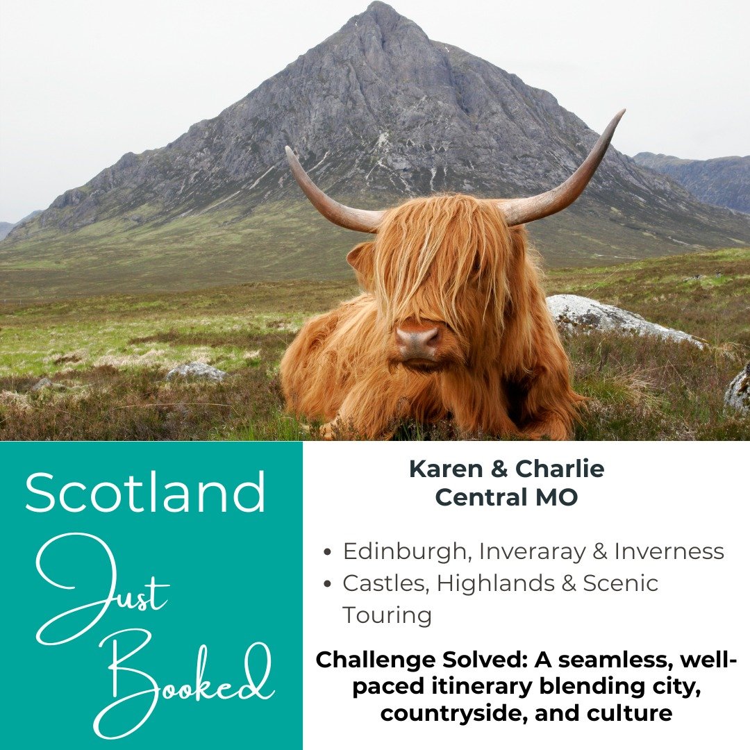 Just booked ✨ A beautifully curated journey through Scotland.⁣
⁣
This trip blends the best of Edinburgh with the natural beauty of the Highlands, including time in Inveraray and Inverness, scenic transfers, and thoughtfully selected hotels along the 