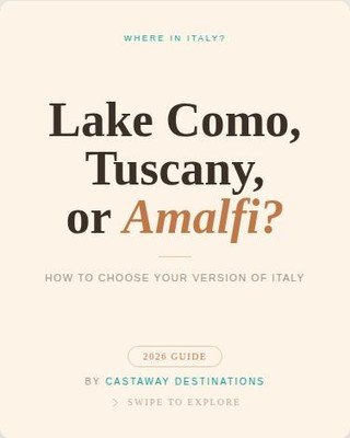 Most first trips to Italy try to do too much.⁣
⁣
Rome, Florence, Tuscany, the Amalfi Coast, Venice&hellip; all in one trip.⁣
⁣
It works on paper.⁣
But it rarely feels the way people expect once they are there.⁣
⁣
The truth is, Italy is not one trip.⁣