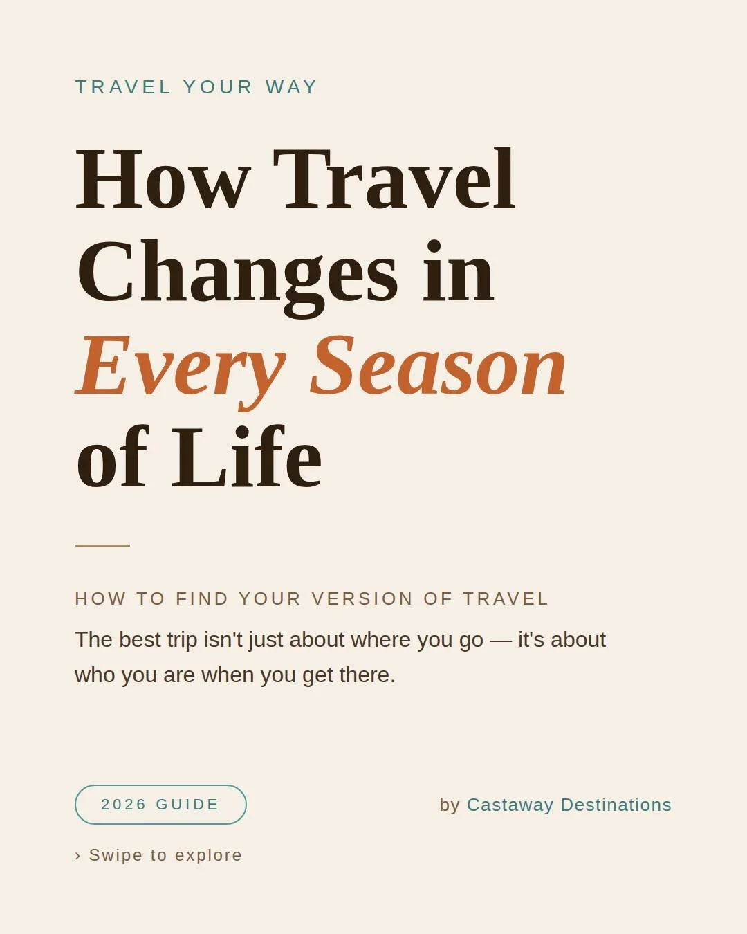 There&rsquo;s no one &ldquo;right&rdquo; way to travel.⁣
⁣
The best trips look different depending on the season of life you&rsquo;re in. Sometimes travel is about ease and making memories with young kids. Sometimes it&rsquo;s about reconnecting with