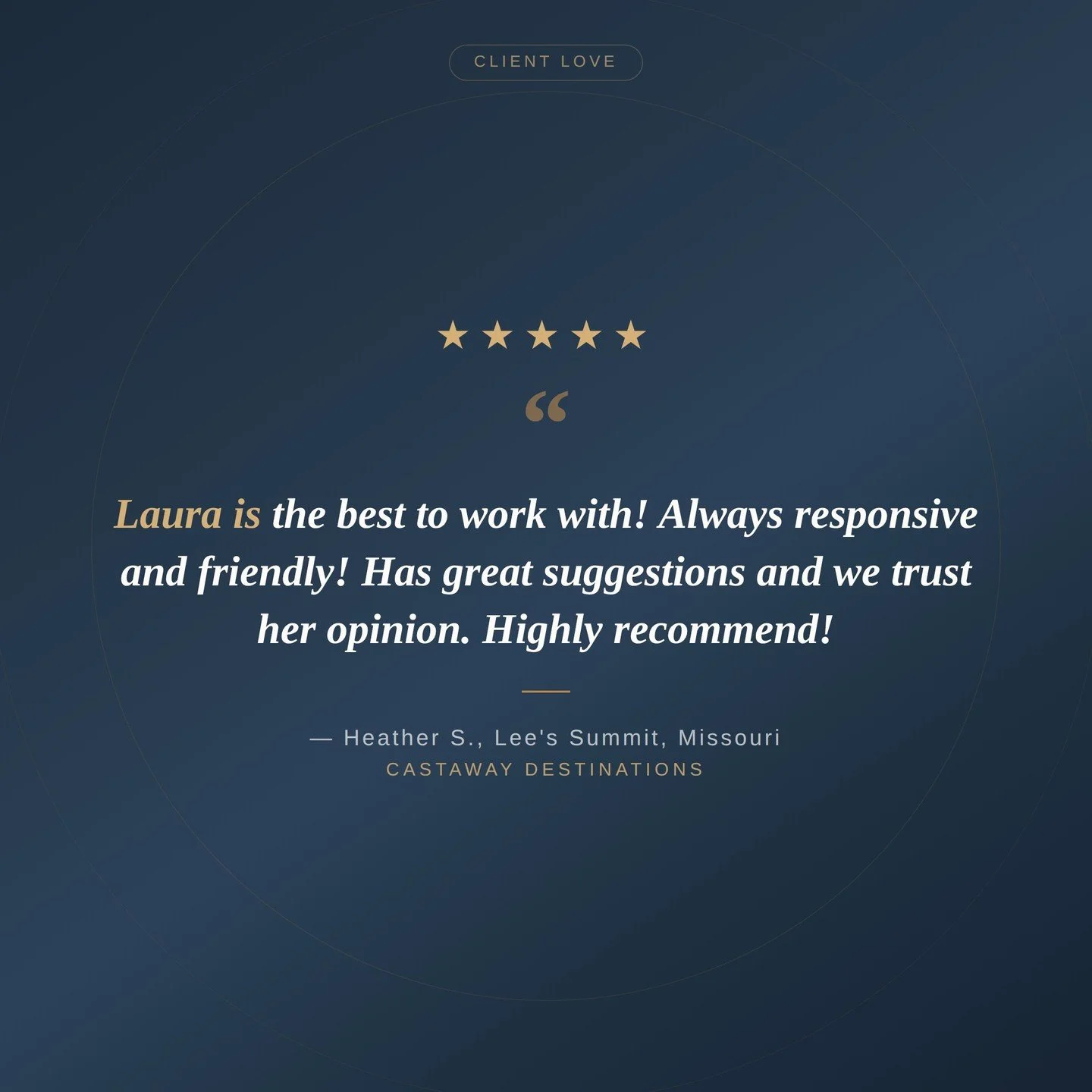 This made our day. ⁣
⁣
Thank you so much, Heather!  Reviews like this are everything. It is such a privilege to help families and friends make memories that last long after the trip is over.⁣
⁣
If you have been thinking about a cruise, a girls' trip,