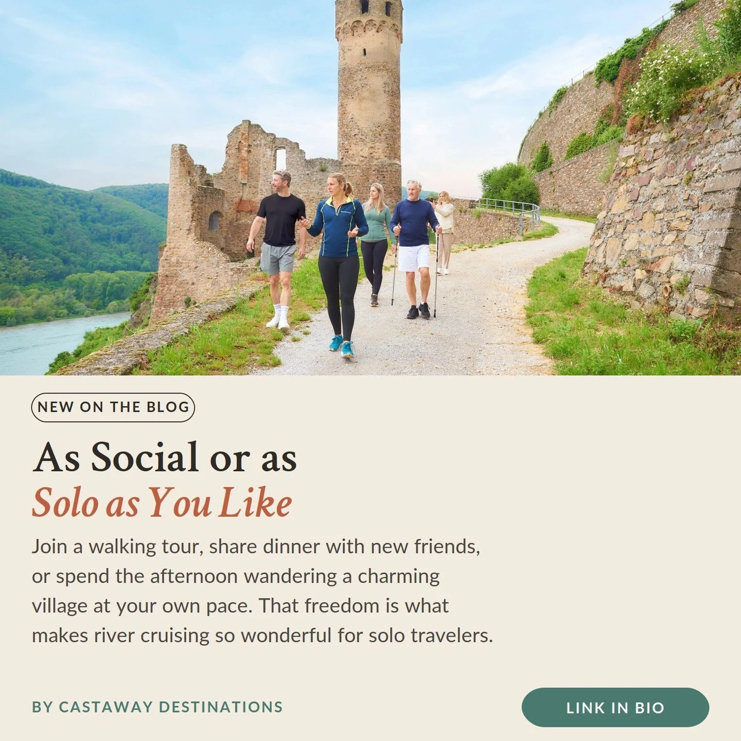 One of my favorite things about river cruising?⁣
⁣
You can be as social&mdash;or as independent&mdash;as you'd like.⁣
⁣
Join a walking tour, share dinner with new friends, or spend the afternoon wandering a charming European village at your own pace.