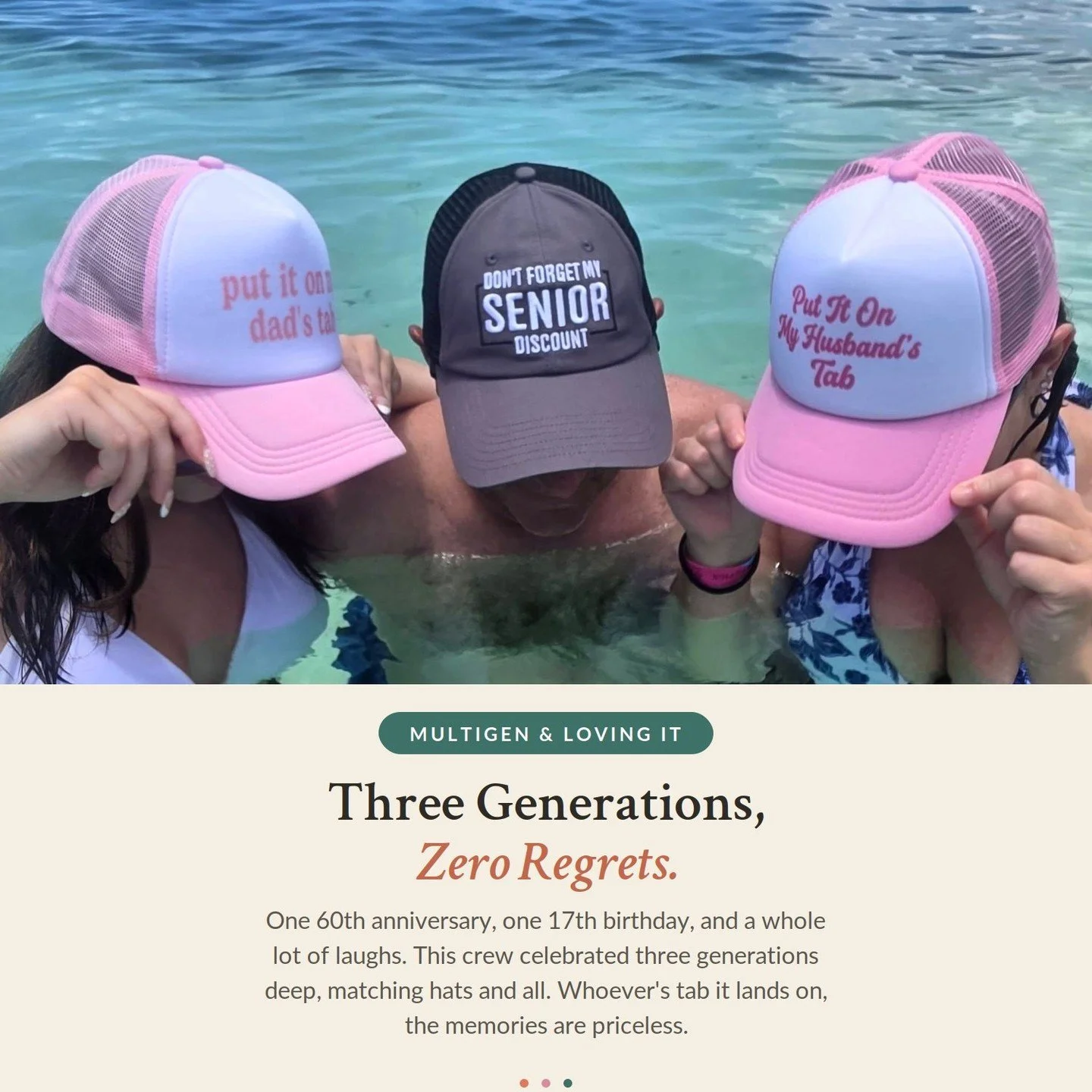 One cruise.⁣
⁣
Three generations.⁣
⁣
A 60th anniversary.⁣
⁣
A 17th birthday.⁣
⁣
And matching hats that had everyone laughing.⁣
⁣
These are the moments families remember long after they unpack their suitcases.⁣
⁣
One of the greatest gifts of travel is