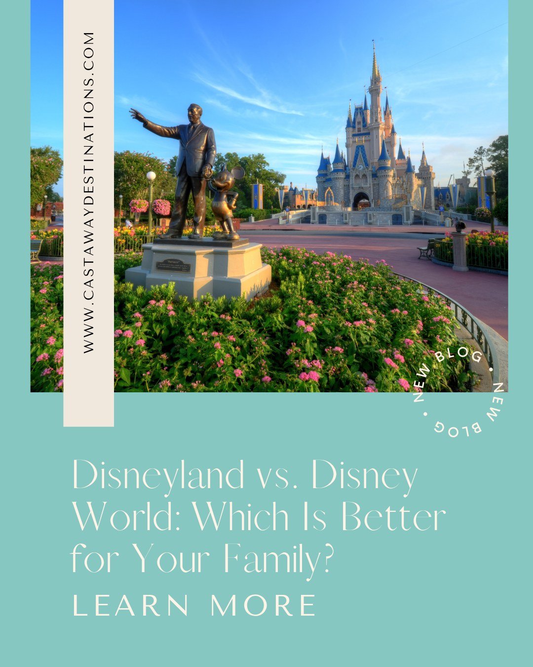 Disneyland or Disney World? ⁣
⁣
Both offer plenty of Disney magic, but they're two very different vacations!⁣
⁣
One is compact and easy to navigate. The other offers four theme parks and enough experiences to fill a much longer trip.⁣
⁣
So which one 