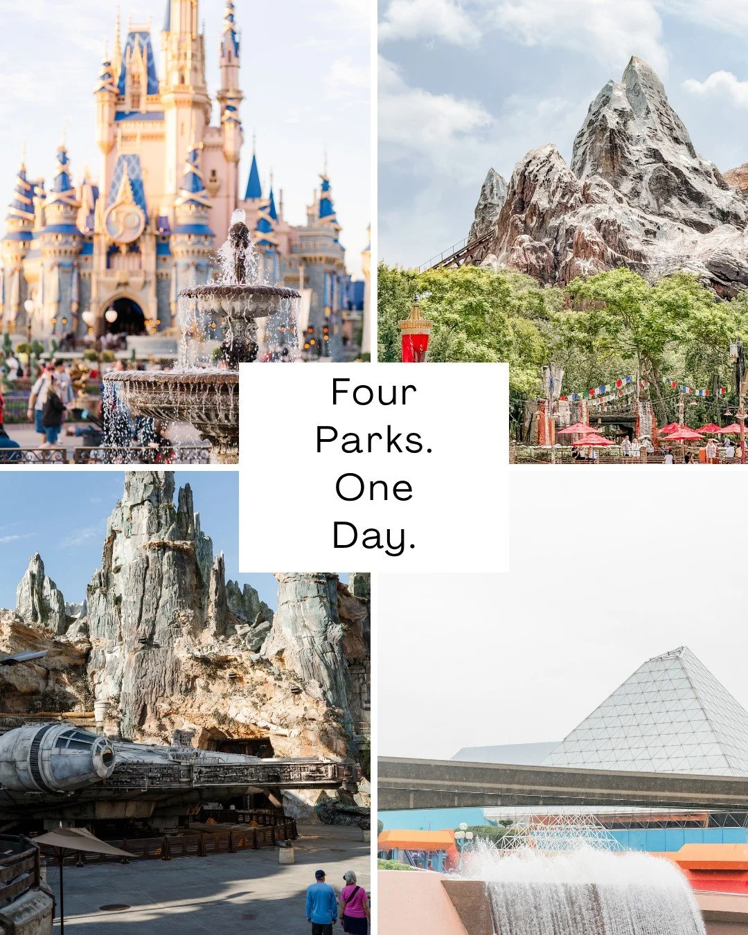 Could you conquer all FOUR Disney World parks in ONE day?⁣
⁣
The Four Parks in One Day Challenge is for those who want to make the most of their Disney vacation! From the magic of Magic Kingdom and the movie nostalgia of Hollywood Studios to the worl