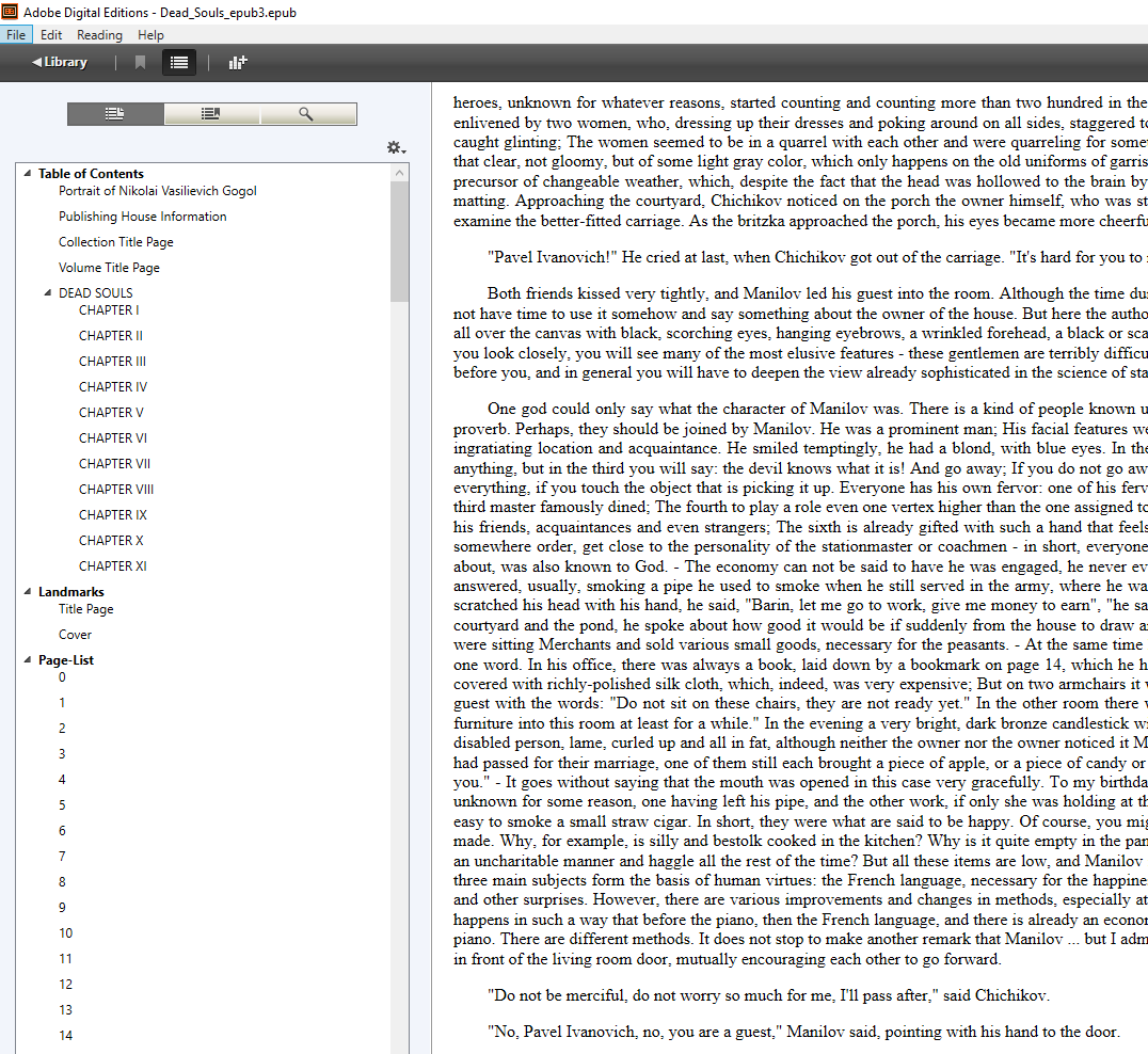 A cropped screenshot of Adobe Digital Editions showing that the source's marked pages have carried through to the target ebook.