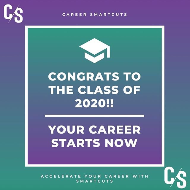 CONGRATULATIONS TO THE GRADUATING CLASS OF 2020! Despite these uncertain times, your career starts now. 🎓🍾
⠀
Follow Career Smartcuts for the best advice. Whether you are on the lookout for new career opportunities, preparing to start a new job, or 