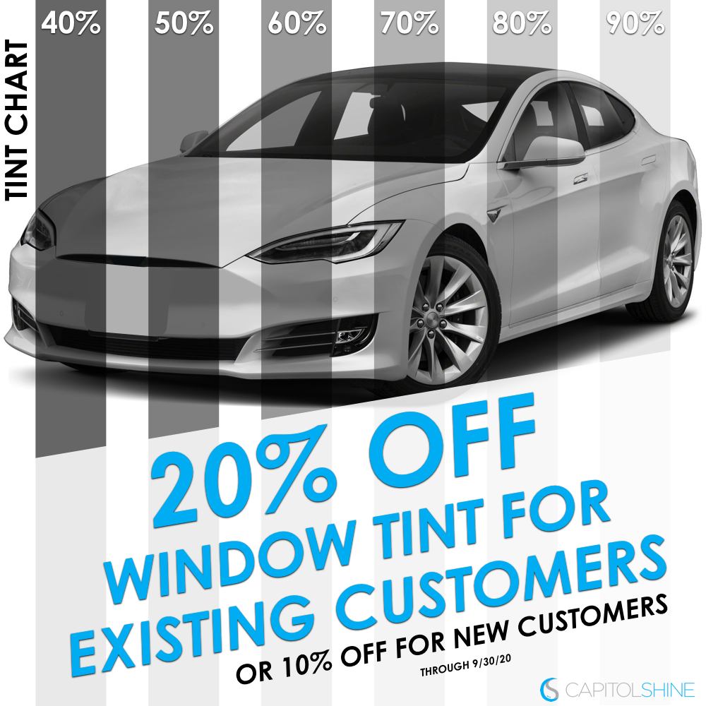 20% Off Window Tint For Existing Customers / 10% Off Window Tint For New  Customers — Capitol Shine Washington DC Paint Protection Film and Ceramic  Coatings