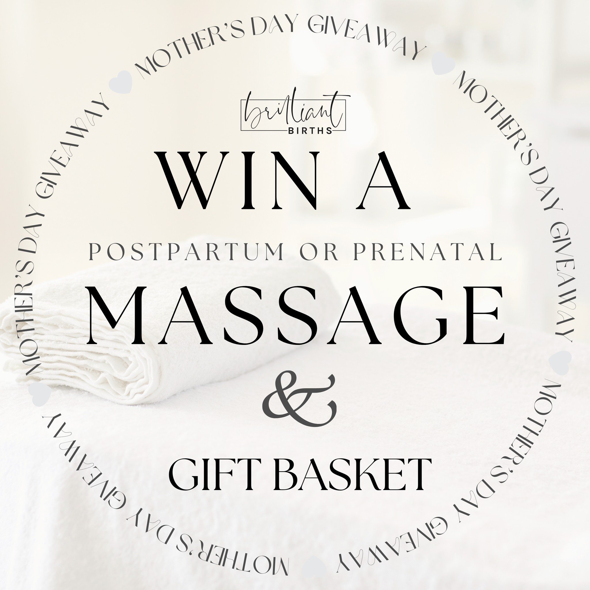 Mother's Day Giveaway! To enter: like this post, tag a fellow parent/soon-to-be-parent, and follow us for entry into our Mother's Day Giveaway. Celebrate yourself, your mom friends, or your partner with a relaxing 60 Minute Prenatal or Postpartum Mas