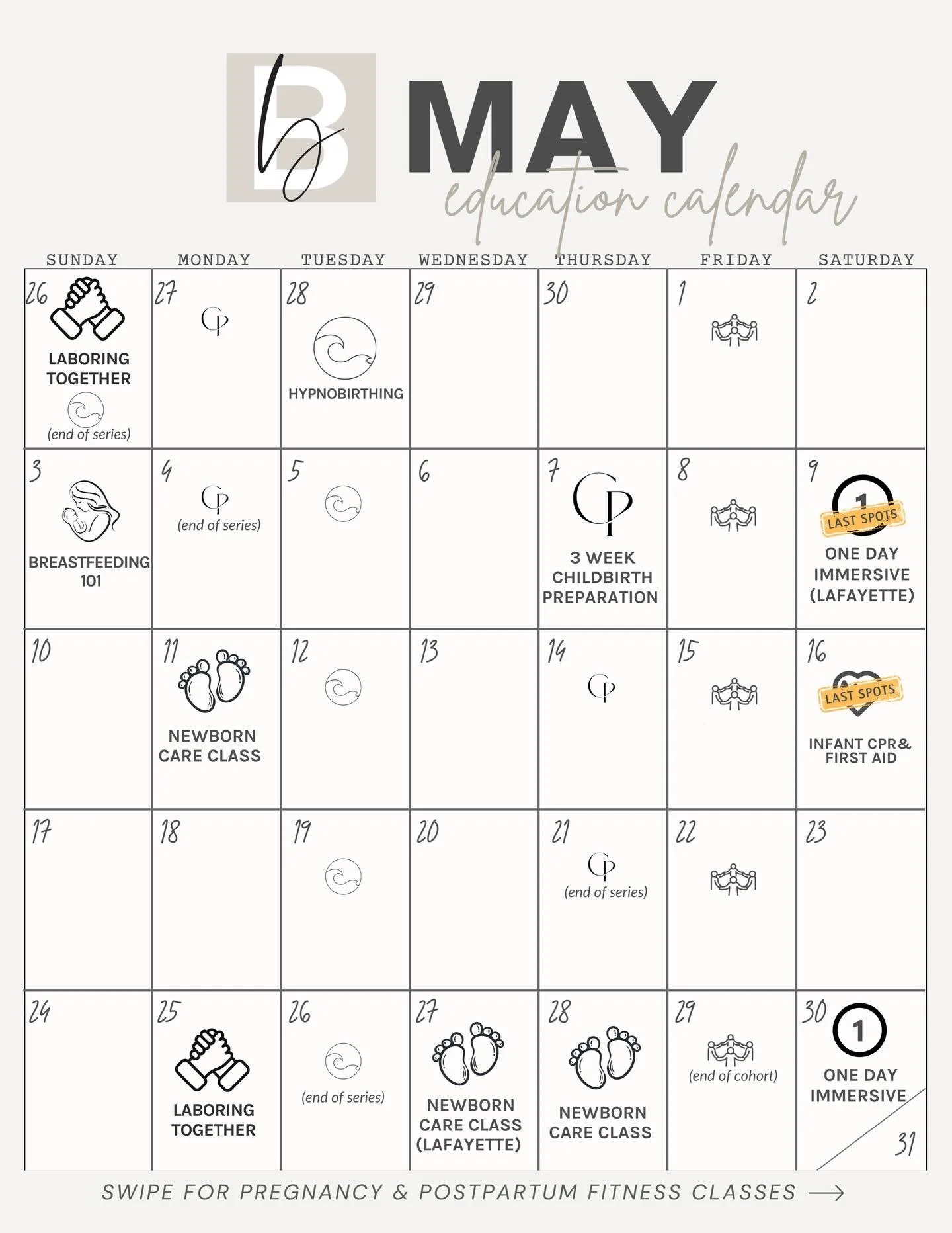 April showers bring&hellip; May flowers! Come see what&rsquo;s in bloom at Brilliant Births. 🌷🗓️

HypnoBirthing: We love HypnoBirthing for its meditation and mindset based approach to birth. Learn everything you&rsquo;d learn in a standard birth cl