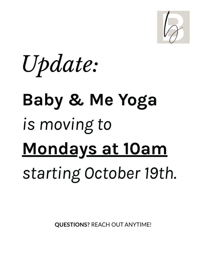 ‼️ Get ready to add an all-weather friendly class to your routine! 

By popular demand, Baby &amp; Me Yoga is now on Mondays at 10am starting October 19th!

Save by buying a package! Get our 5 Class Package and save $2 per class, or get our 10 Class 