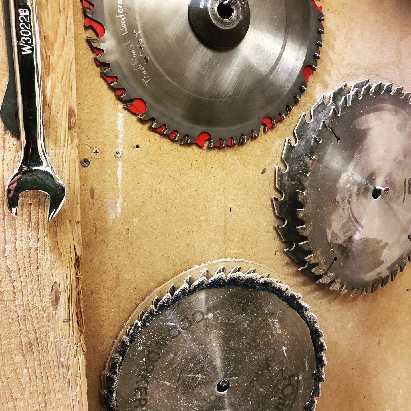 Tools of the trade. 
.
.
#woodworking #sawblades #toolsofthetrade #customcabinetry