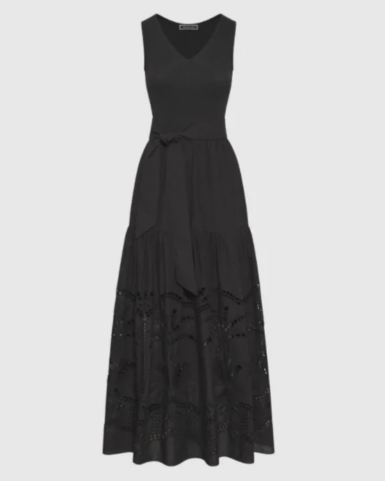 Melanie Lyne - Cotton Cutout Maxi Dress (Black)