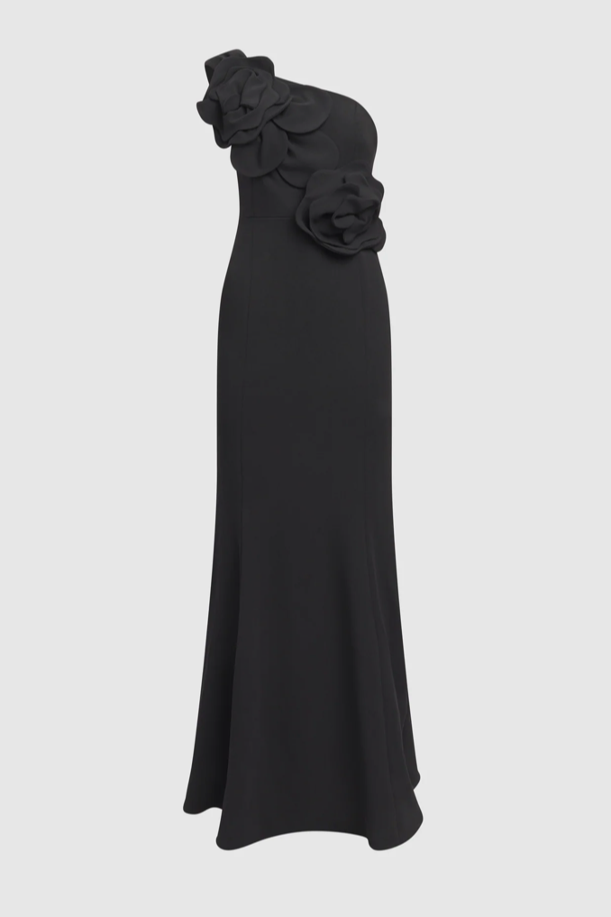 Melanie Lyne - Floral Applique Dress (Black)