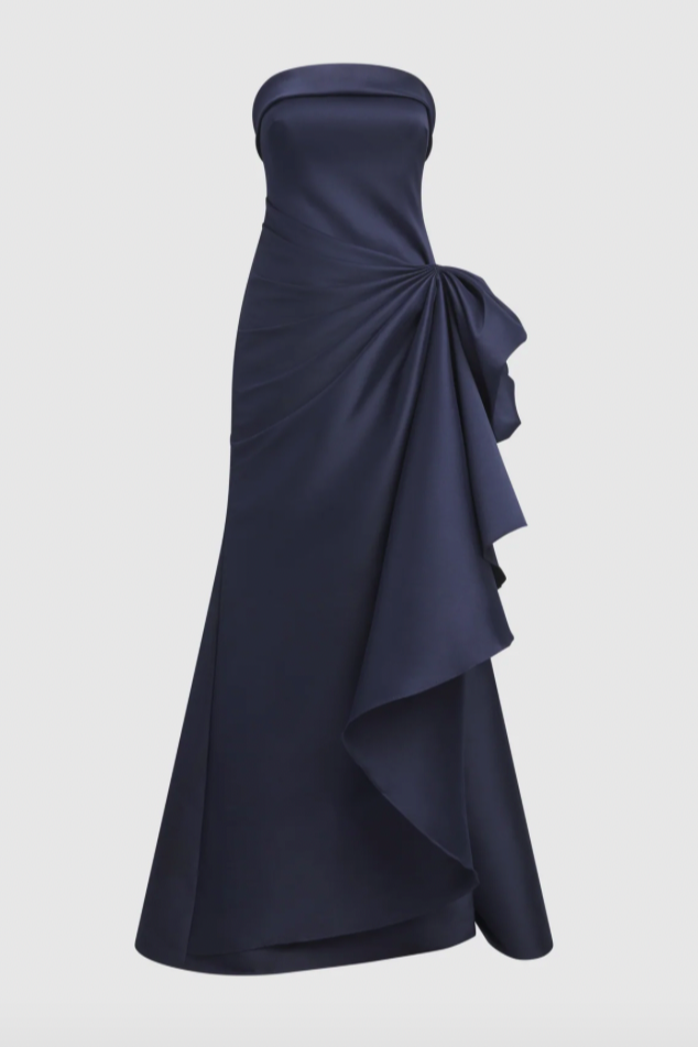 Melanie Lyne - BA Nites Mikado Bow Dress (Marine)