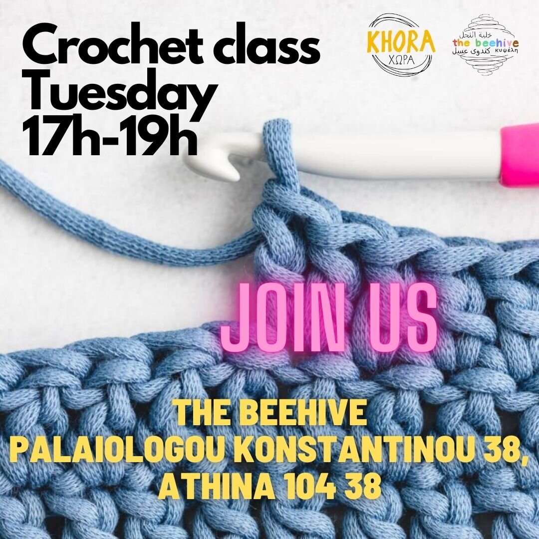 Come on by the Beehive for crochet Tuesday 17-19h
Palaiologou Konstantinou 38, Athina, 104 38
@khoraathens 
#crochet #becreative #athens