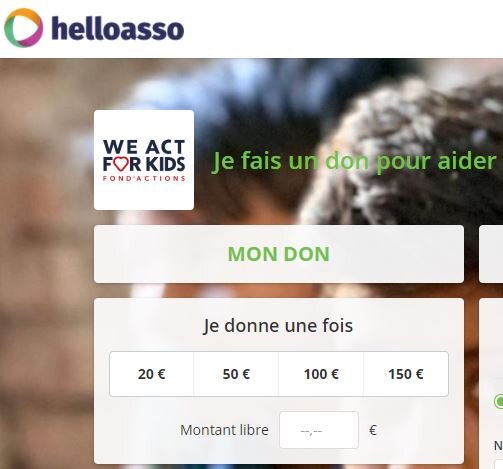 You can now make a donation for Fond'actions on HelloAsso