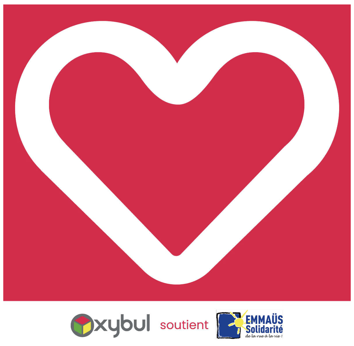 Un coeur solidaire sur le site Oxybul soutient Emmaüs Solidarité
