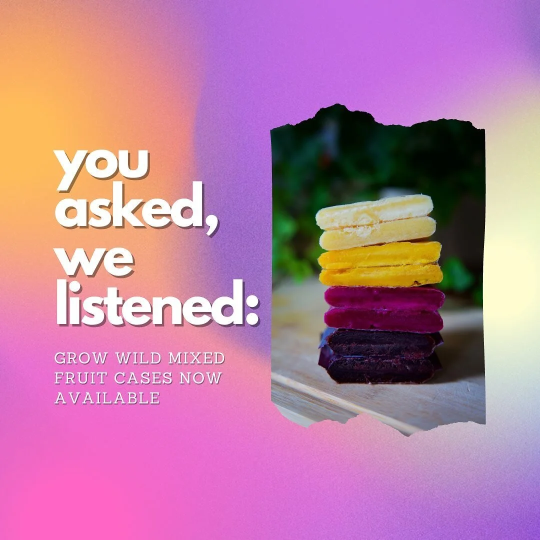 You asked, we listened&hellip; and delivered!

🌈 Grow Wild mixed fruit cases now available 🌈

Treat yourself and try all of our new products - pink pitaya (dragonfruit), cupua&ccedil;u &amp; mango!

✨ The Taster Case: 4x100g of each type of fruit (