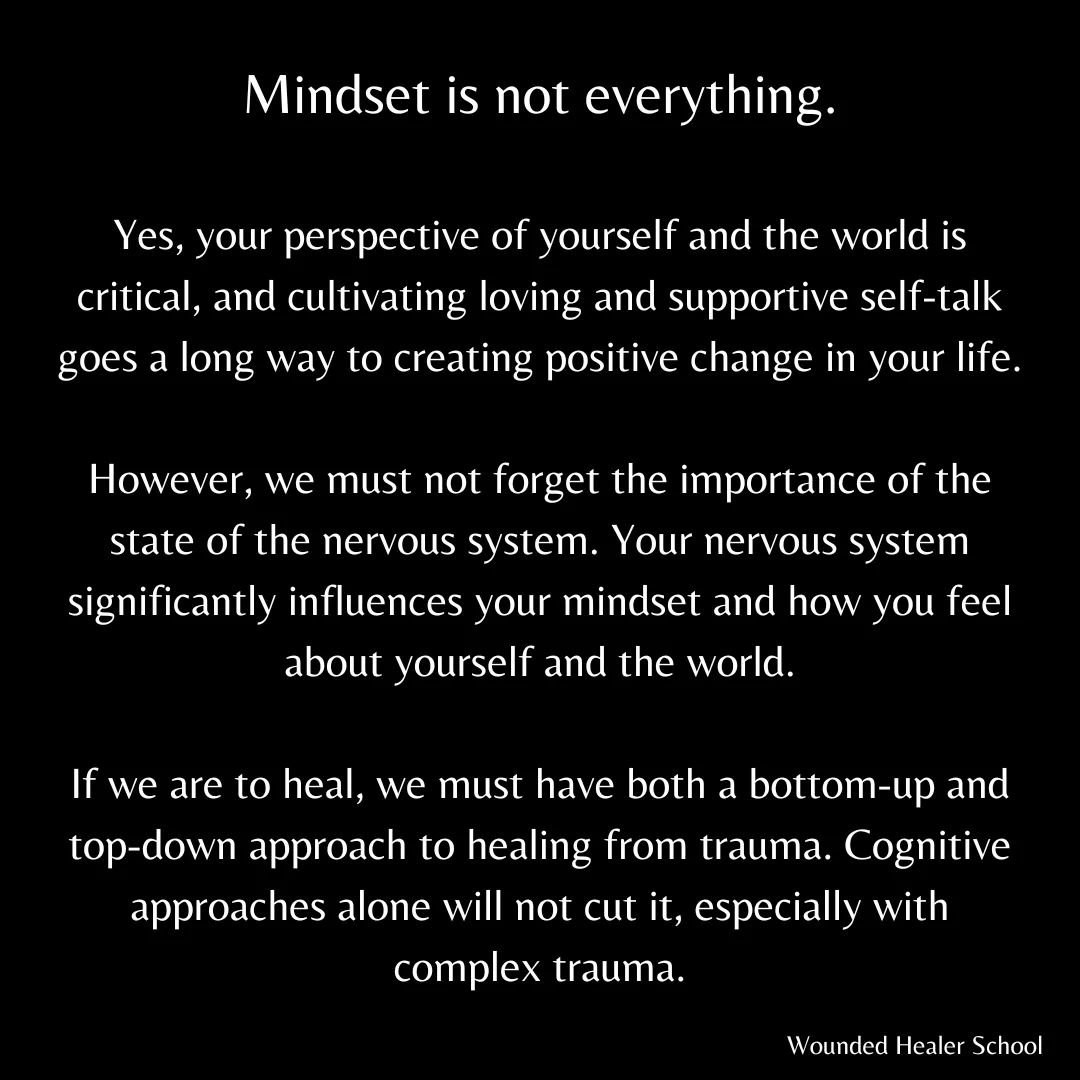 No. Mindset is NOT everything.✨

Yes, your perspective of yourself and the world is critical, and cultivating loving and supportive self-talk goes a long way to creating positive changes in your life.

However, we must not forget the importance of th