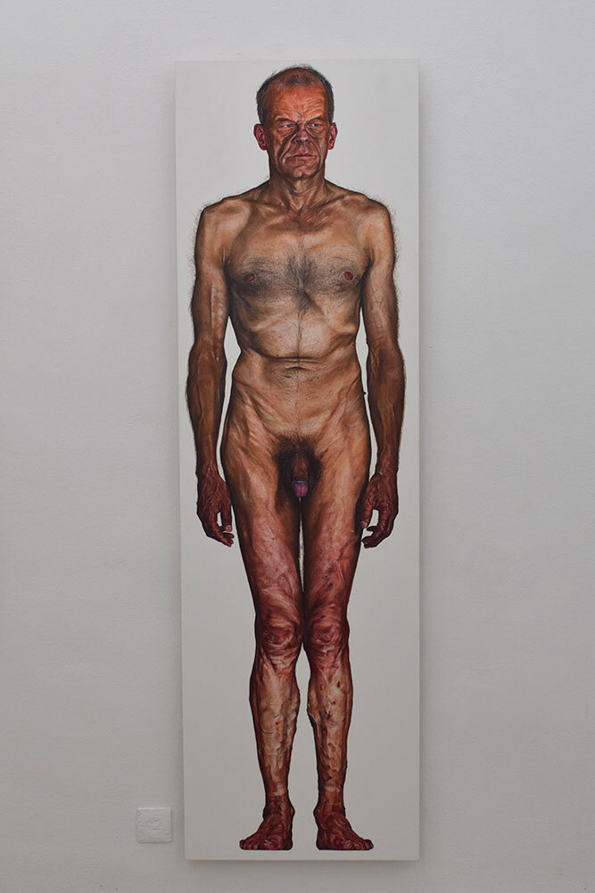 Peter Walcher, Austrian, 56 years / Dezember 2004 – January 2006 scale 1:1 / oil on panel, 184,5 x 55 cm