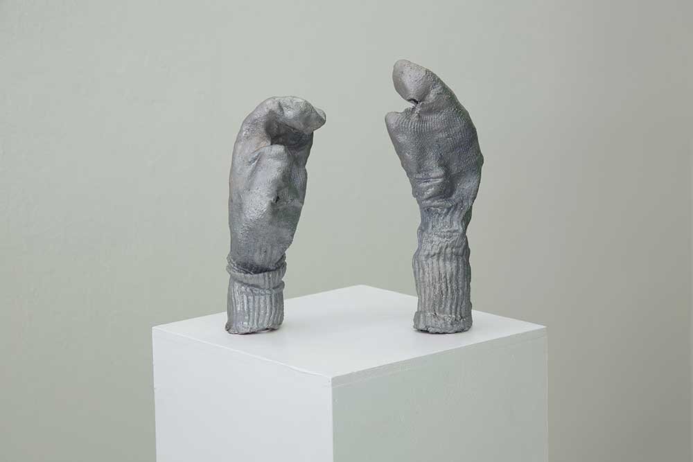 "Sock puppets", aluminum, steel, Kari Reardon, 2019