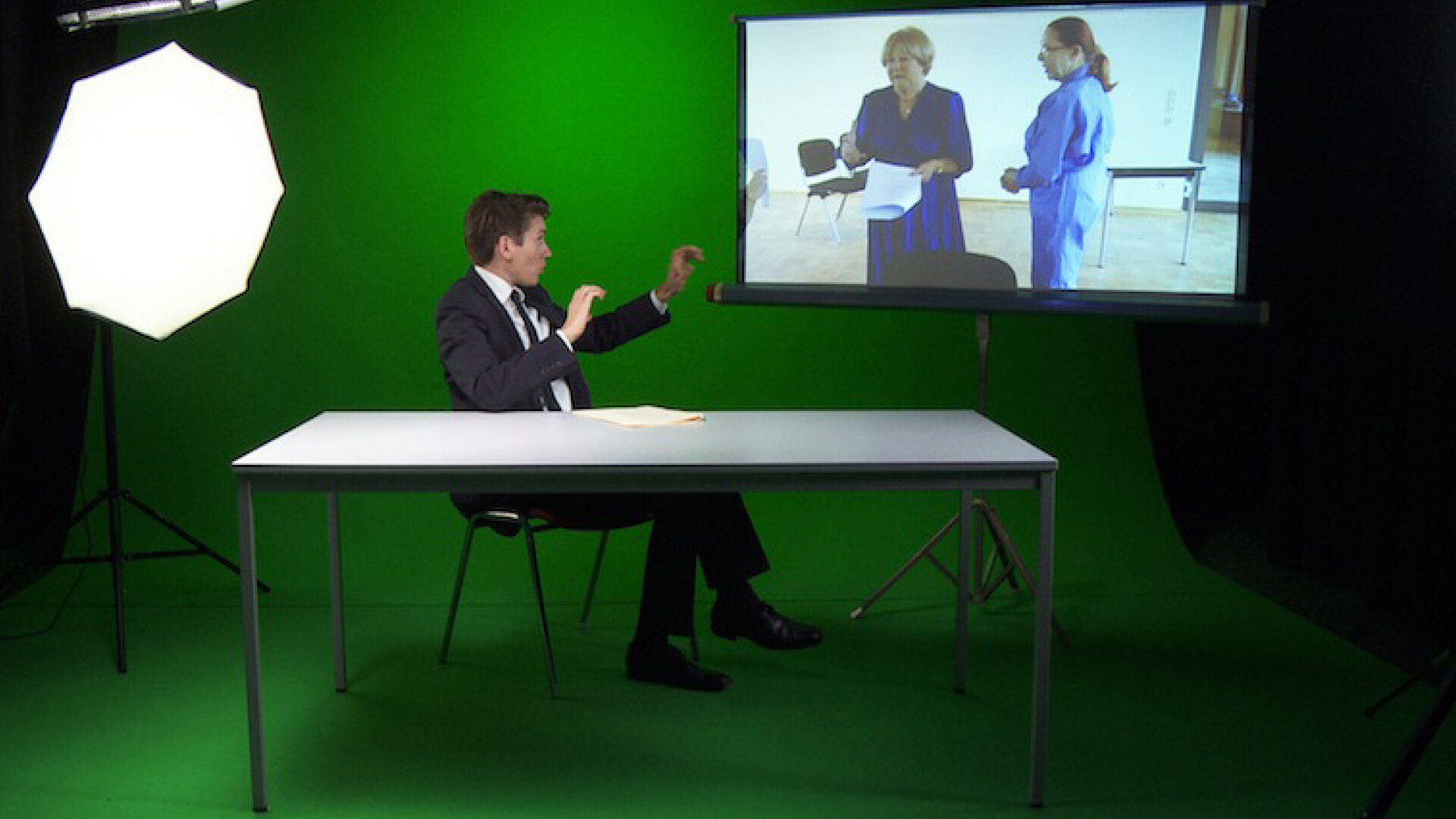 Kerstin Honeit, TALKING BUSINESS, Split Screen Video, 13:00 min, HD, 2014/15